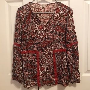 Red Patterned Cato Blouse